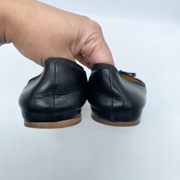 Prada black soft leather bow tie pointed toe ballet flats EU 38.5 - Picture 11 of 11